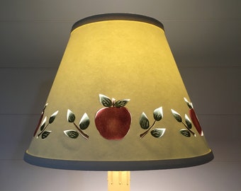Cut and Pierced Stenciled Apple and Leaf Border Clip Top Shade