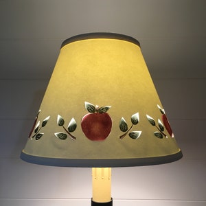 Cut and Pierced Stenciled Apple and Leaf Border Clip Top Shade