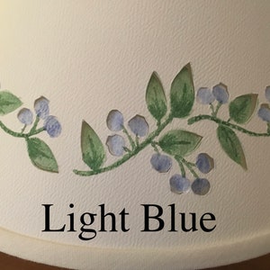 Cut and Pierced Watercolor Painted Blueberry Border Chimney Top or Clip Top Lampshade image 8