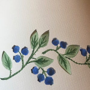 Cut and Pierced Watercolor Painted Blueberry Border Chimney Top or Clip Top Lampshade image 5