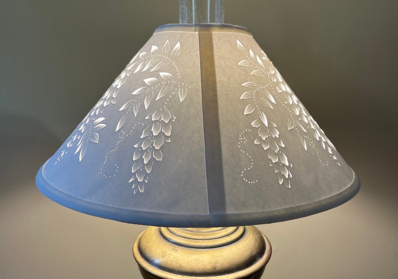 Cut and Pierced Wisteria Chimney Top or Clip Top Lampshade image 4