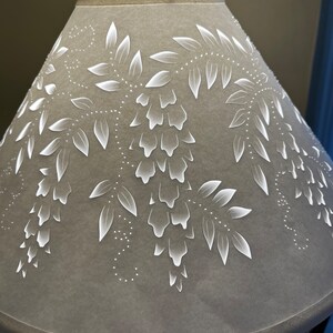 Cut and Pierced Wisteria Chimney Top or Clip Top Lampshade image 3