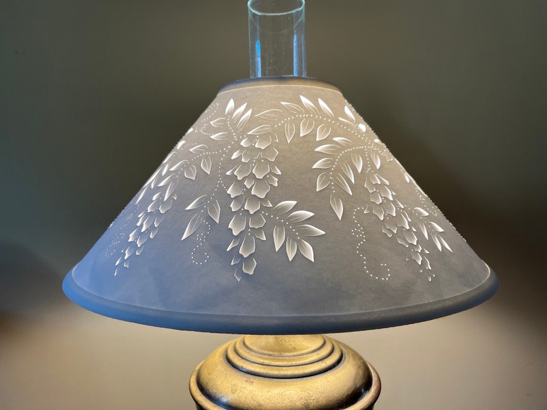 Cut and Pierced Wisteria Chimney Top or Clip Top Lampshade image 1