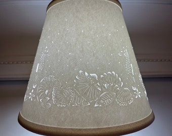 Cut and Pierced Seashell and Seahorse Shade Clip Top (or Chimney Top) Lampshade