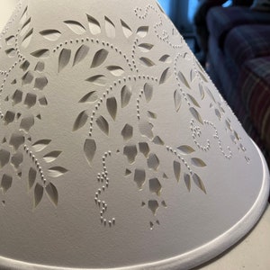 Cut and Pierced Wisteria Chimney Top or Clip Top Lampshade image 2