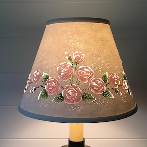 Cut and Pierced Roses and Swirls Lamp Shade