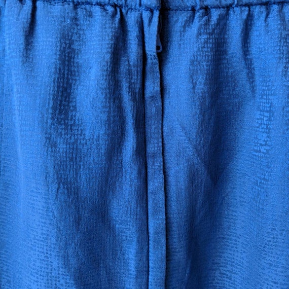Vintage 80s Silk Pencil Skirt/Blue/Secretary Skirt - image 3
