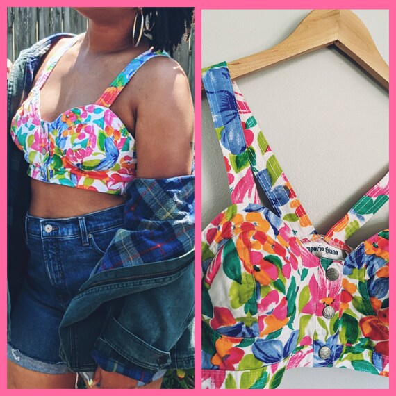 Vintage 90s Crop Top/Bralette/Jean Top