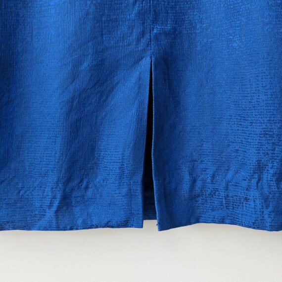 Vintage 80s Silk Pencil Skirt/Blue/Secretary Skirt - image 2