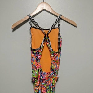 Vintage 90s Abstract One Piece/Swimsuit/90s swimwear/Multicolor image 7