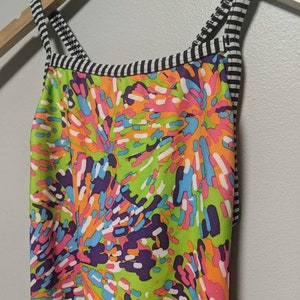 Vintage 90s Abstract One Piece/Swimsuit/90s swimwear/Multicolor image 4