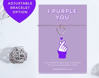 BTS I Purple You Bracelet, Bts Friendship Bracelet, Bts Wish Bracelet, Bts String Bracelet, Bts Bracelet, Bts Birthday Card, Bts Gift