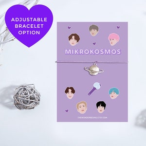 Mikrokosmos BTS Wish Bracele, Bts Friendship Bracelet, Bts String Bracelet, Bts Adjustable String Bracelet, Bts Birthday Card, Bts Gift