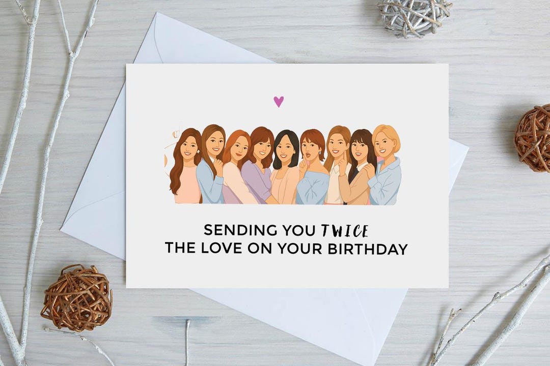 Twice Birthday Card, Twice Kpop Greeting Card, Tzuyu Momo Nayeon