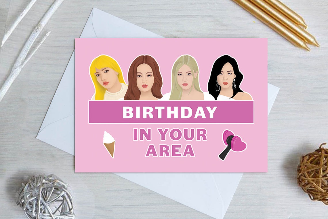 Blackpink Birthday Card 'Birthday In Your Area' | Etsy