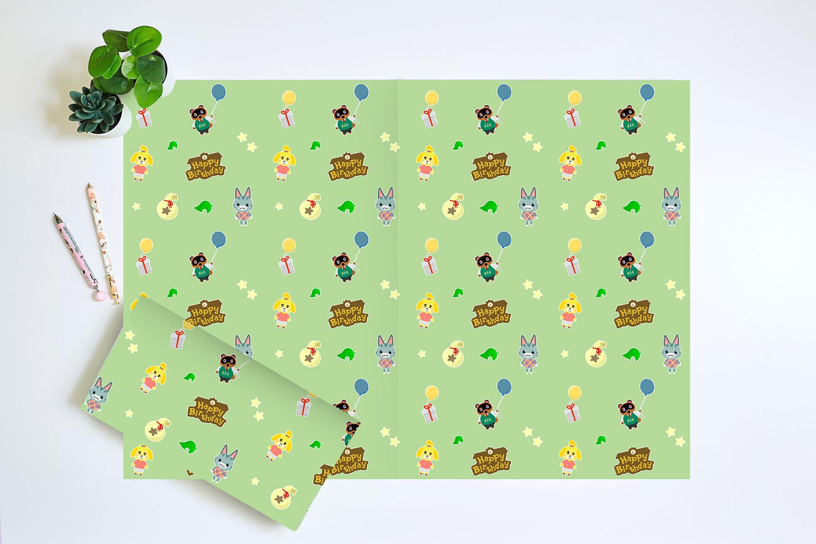 Animal Crossing Wrapping Paper Animal Crossing Gift Wrap Etsy UK