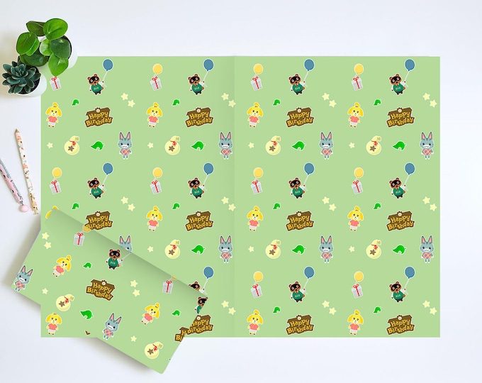 Animal Crossing Wrapping Paper Animal Crossing Gift Wrap Etsy UK