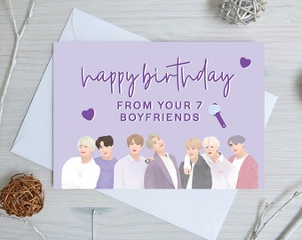 BTS Birthday Card, Bts Greeting Card, Taehyung Birthday Card, Bts Boyfriend, Jungkook Birthday Card, Jimin Birthday Card