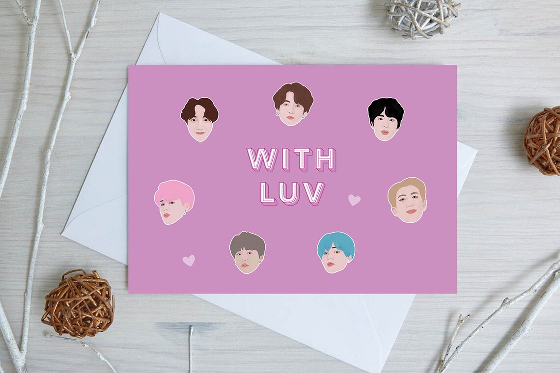BTS Birthday Card Bts Valentine's Day Card Bts Etsy UK