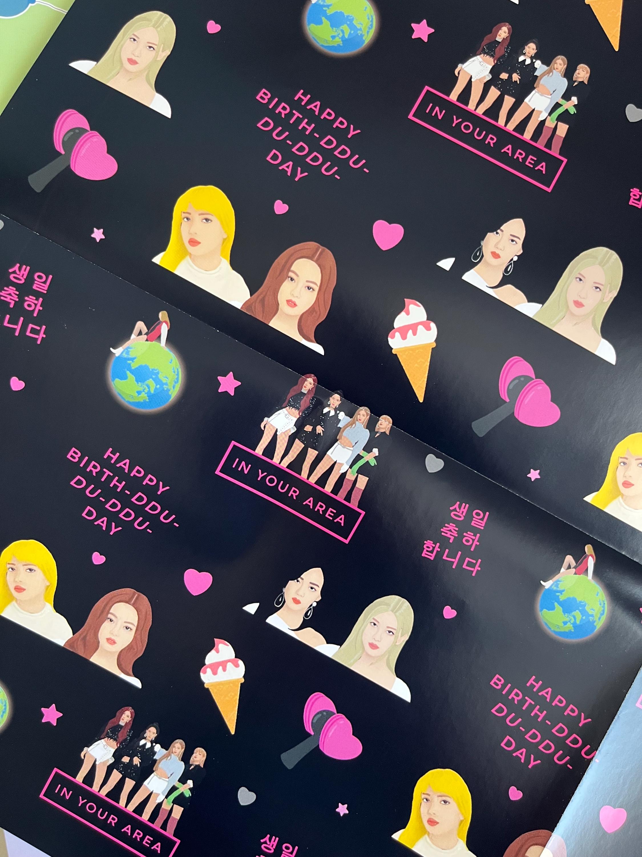 Blackpink Wrapping Paper | Blackpink Gift Wrap | Black Pink