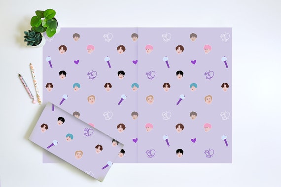 Bts Wrapping Paper Bts Gift Wrap Kpop Wrapping Paper Bts Etsy