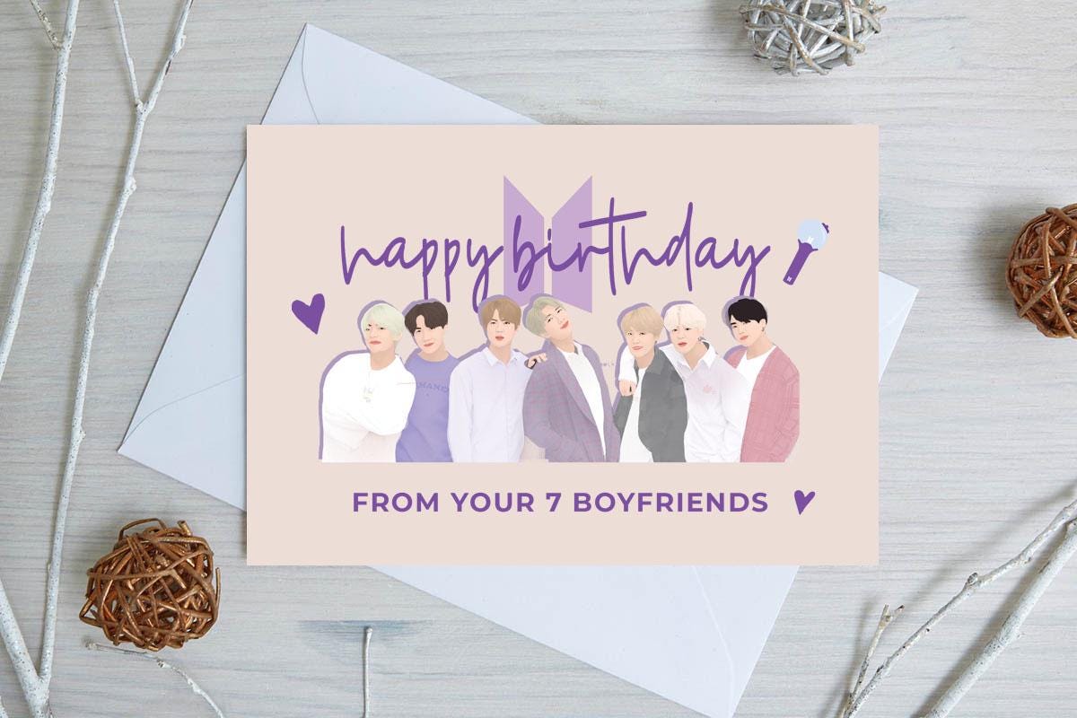BTS Birthday Card, Bts Greeting Card, Taehyung Birthday Card, Bts 