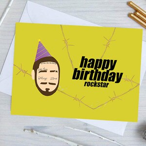 Post Malone Birthday Card - 'Happy Birthday Rockstar' | Funny Birthday Card | Rapper Birthday Card | Post Malone Card Beerbongs