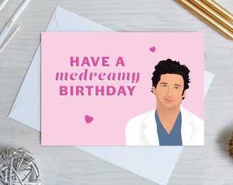 Greys Anatomy Birthday Card, Greys Birthday Card, McDreamy Birthday Card, Derek Shepherd Card, Greys Anatomy Card