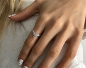Chevron Ring, V-Shaped Ring, Silver Ring For Women, Boho Ring, Ethnic Ring, Sterling Silver Ring, Thin Ring, Delicate Ring, Valentines Gifts