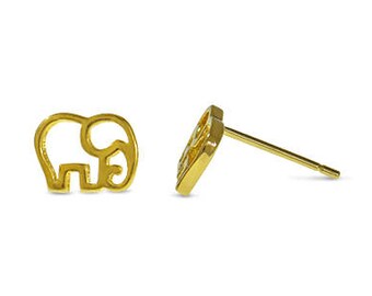 Gold Elephant Earrings, Elephant Stud Earrings, Elephant Jewelry, Dainty Earrings, Everyday Gold Stud Earrings, Animal Earrings, Women Gifts