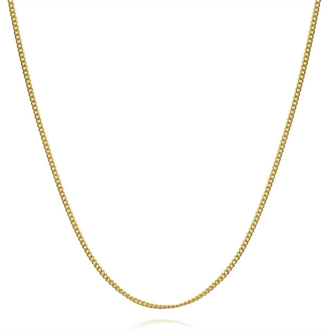 Curb Chain Thin Gold Plated Necklace Boho Necklace Everyday Etsy