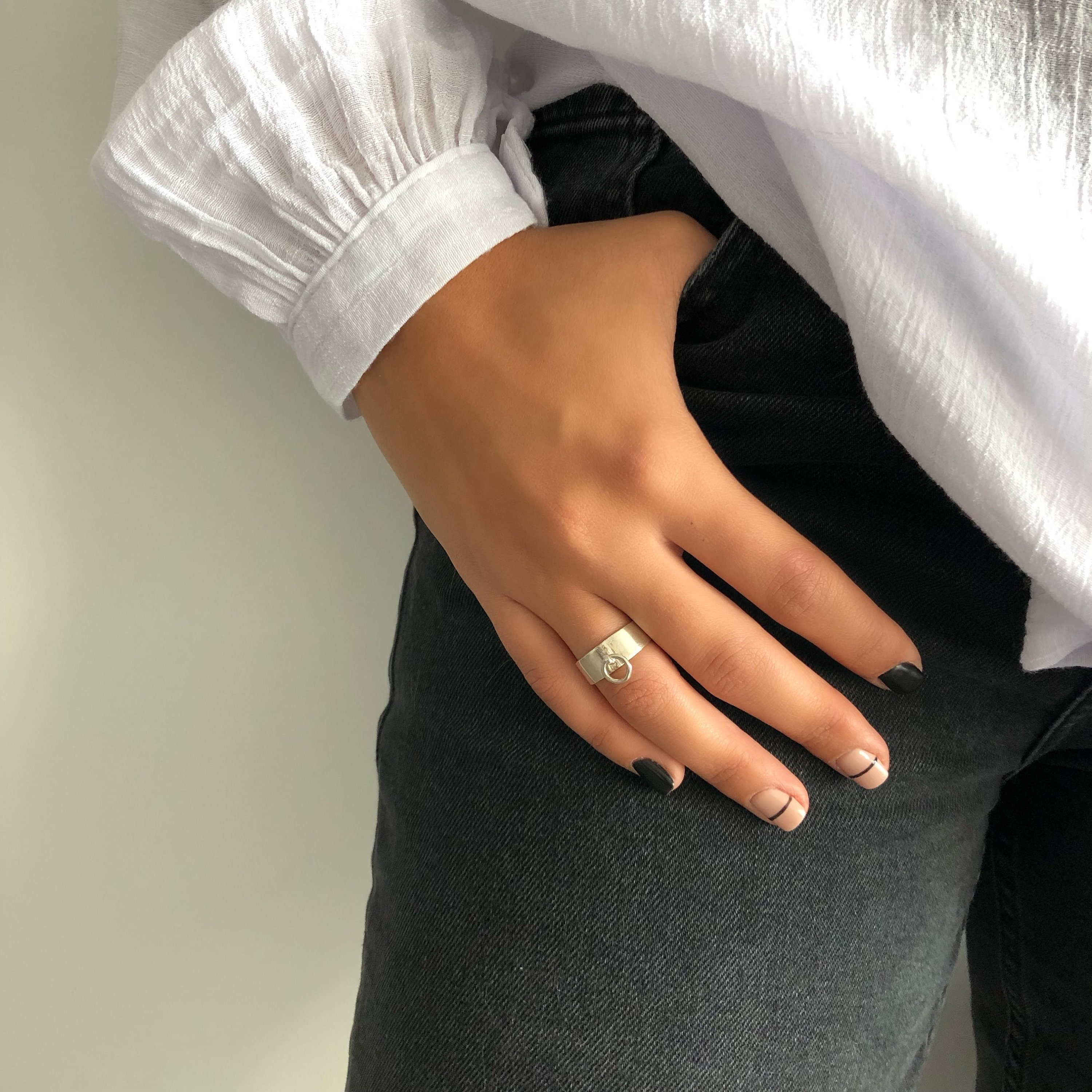 Sterling Silver Pinky Ring For Women Pinky Finger Ring Mid