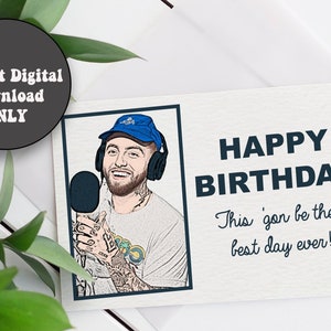 TÉLÉCHARGEMENT NUMÉRIQUE UNIQUEMENT | Carte d'anniversaire « Le meilleur jour de votre vie » de Mac Miller