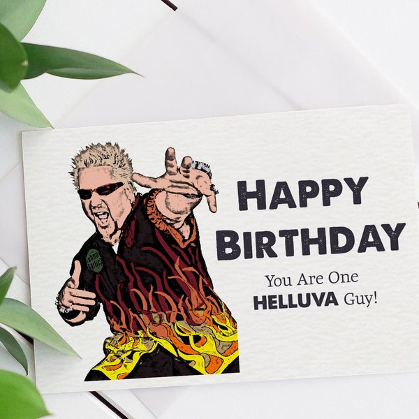 Guy Fieri Happy Birthday You Are One Helluva Guy Card