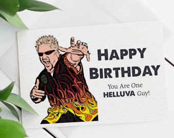 Guy Fieri Happy Birthday You Are One Helluva Guy Card