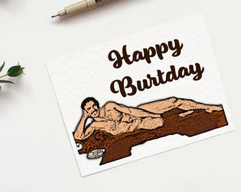 Burt Reynolds Bear Skin Rug Birthday Card | Happy Burtday