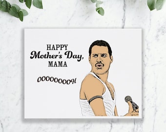 Queen Freddie Mercury Happy Mother's Day Mama Oooh Card