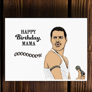 Queen Freddie Mercury Feliz cumpleaños Mama Oooh Card