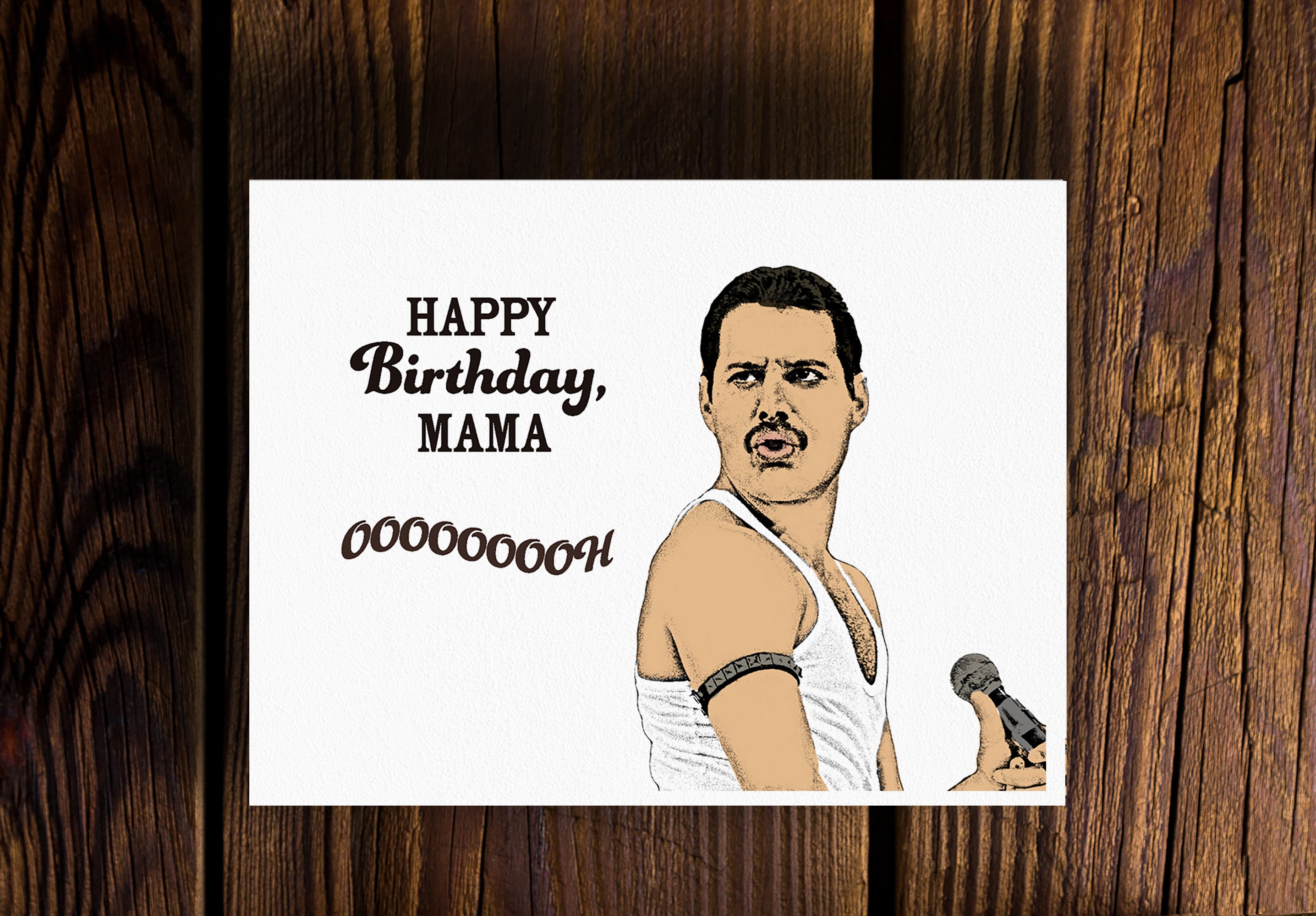 Sleazy Greetings Lustige Freddie Mercury Karte Für Mama – „Mamma Oooh“ Geburtstags-/Muttertags-Karte, Blanko Innen