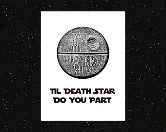 Carte de mariage Star Wars jusqu'à ce que l'étoile de la mort vous sépare
