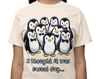 Camiseta divertida con juego de palabras de pingüino, camiseta con meme animal sarcástico, camiseta con gráfico incómodo