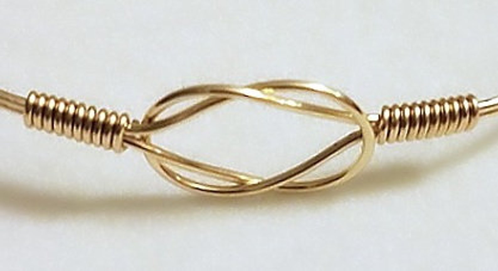 7.5 14kt Gold Filled Wire Wrapped Bangle Bracelet With Etsy