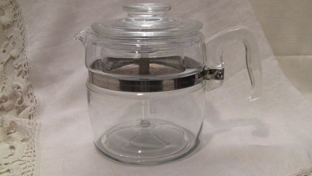 6 Cup Pyrex Glass Stove Top Percolator Etsy