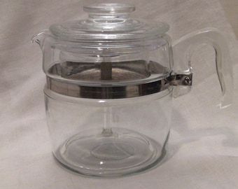 Vintage Pyrex Silex Double Bubble Percolator Coffee Pot Maker W Burner