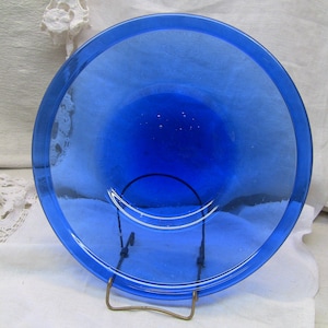 Cobalt Blue 11 3/4&quot;  handblown glass plates, set of 3