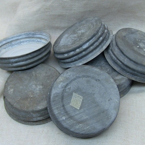 6 zinc lids for small mouth jars