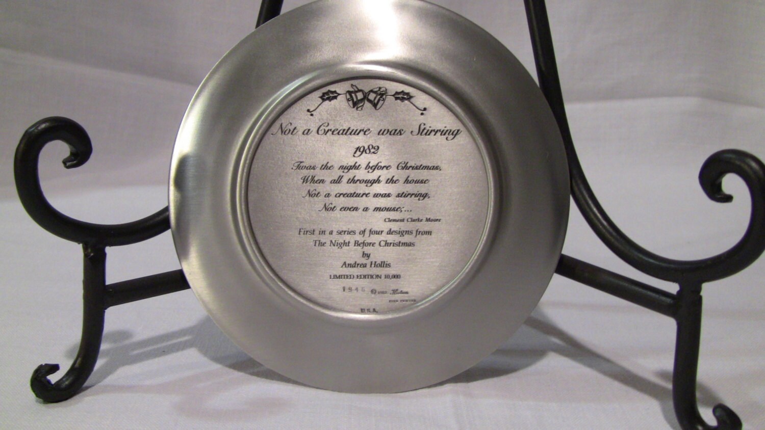 1982 Hudson Pewter Christmas Plate. Limited Edition. Etsy