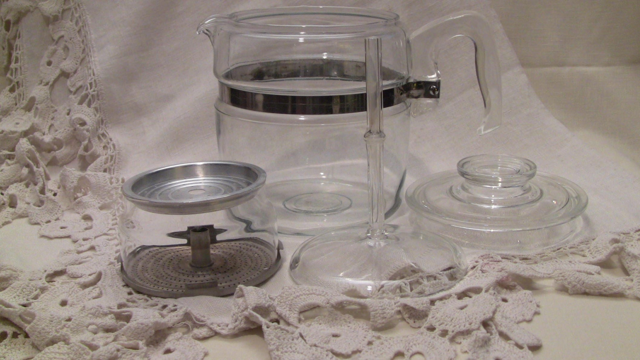 6 Cup Pyrex Glass Stove Top Percolator Etsy
