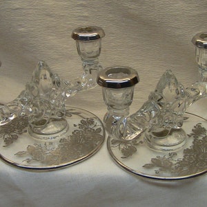 Fostoria double 2-Light Candlestick Candle Holder Crystal