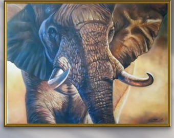 Elephant painting Art work painting oil painting on canvas.